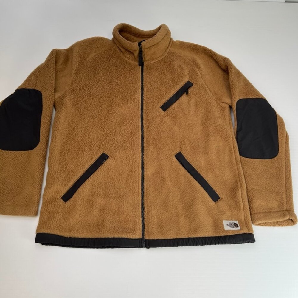 The North Face Jacket Men Large Fleece Zip Pocket Elbow Patch Cragmont Core Ex